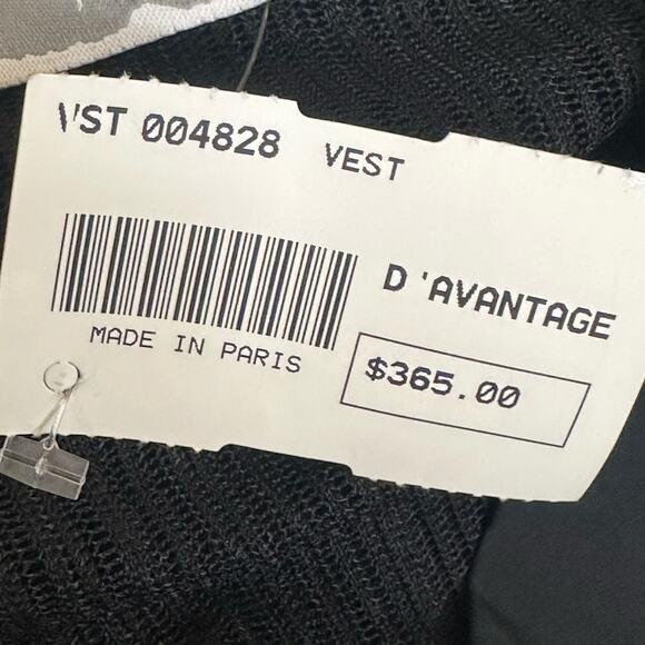 Naya Black Mesh Waistcoat Large Button Lagenlook Avant Garde Vest Sz2=M NWT $365 - Picture 14 of 16